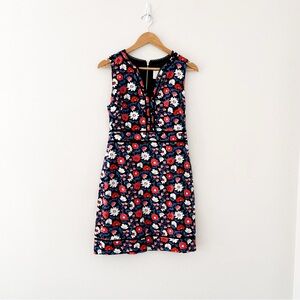 Kate Spade Navy Pink Daisy Jacquard Mini Sheath Dress Size 6